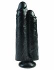 King Cock 9 inches Two Cocks One Hole Black Sex Toy Product