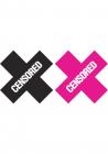 Peekaboos Censored Pasties 2 Pairs 1 Black, 1 Pink Sex Toy Product