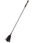 Rouge Leather Riding Crop Wooden Handle Black Sex Toy Product