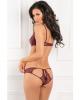 Rene Rofe With Love Half Cup Bra Set Burgundy S/M Sex Toy Product Image 2