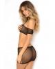 Rene Rofe Cold Shoulder Bodystocking Black M/L Sex Toy Product Image 2