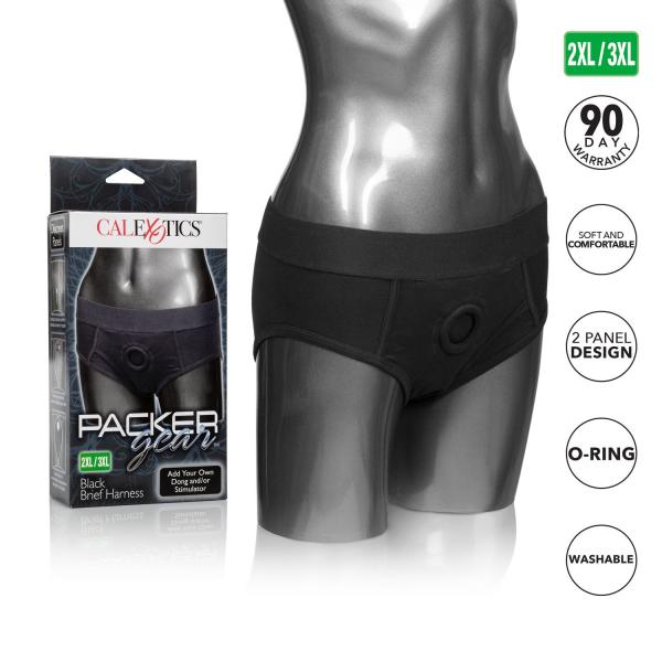 Packer Gear Black Brief Harness 2XL/3XL Sex Toy Product