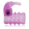 Basic Essentials Stretchy Vibrating Bunny Enhancer Pink	 Sex Toy Product Image 2