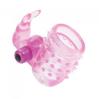 Basic Essentials Stretchy Vibrating Bunny Enhancer Pink	 Sex Toy Product Image 1