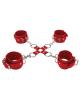 Ouch Leather Hand and Leg Cuffs Red Sex Toy Product Image 1