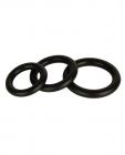 Power Stretch Silicone Donuts Cock Rings 3 Pack Black Sex Toy Product