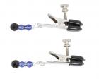 Blue Beaded Clamps With Broad Tip Nipple Clamps Blue Sex Toy Product