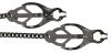 Black Butterfly Nipple Clamps With Chain	 Sex Toy Product Image 2