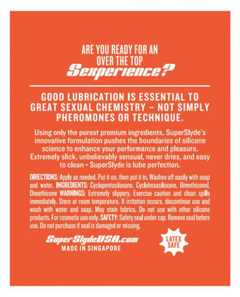 Super Slyde Silicone Lubricant 8.5oz Sex Toy Product
