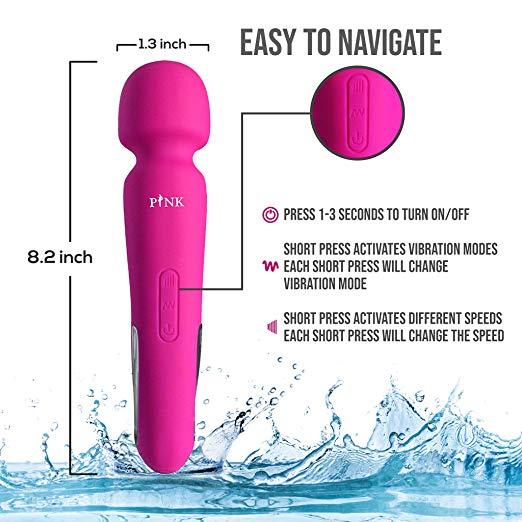 Jules Curved Wand Pink Body Massager - Pink Vibes By Giggles Sex Toy Product