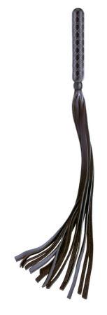 Fashionistas Glass Faux Leather Whip - Black Sex Toy Product