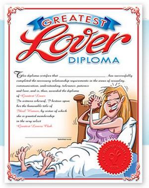 Greatest Lover Diploma Sex Toy Product