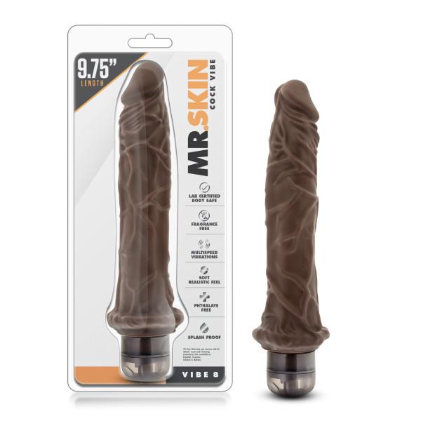 Mr Skin Vibe 8 9.75 inches Chocolate Brown Sex Toy Product