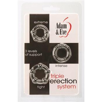 Triple Erection System 3 Rings Clear Sex Toy Product