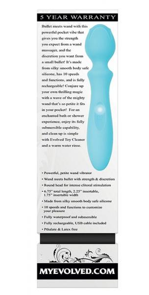 Pocket Wand Blue Petite Body Massager Sex Toy Product