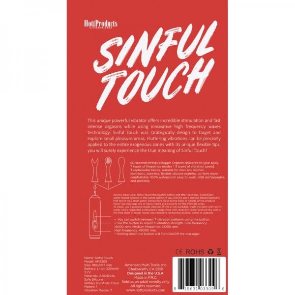 Bliss Sinful Touch Multi Speed Rechargeable Pink Sex Toy Product