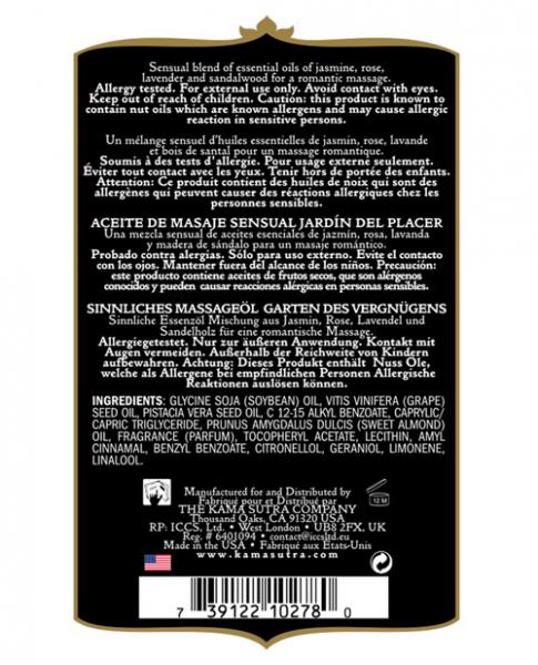 Kama Sutra Aromatics Massage Oil Pleasure Garden 2oz Sex Toy Product