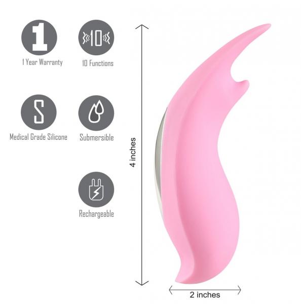 Sera USB Clitoral Lay-On Vibrator Pink Sex Toy Product