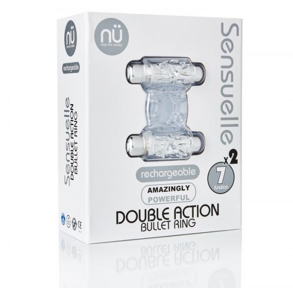 Sensuelle Double Action Clear Vibrating Ring Sex Toy Product