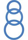 Super Silicone Cockrings - 3 Sizes - Blue Sex Toy Product
