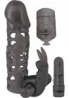 Clit Tickler Penis Extender Vibrating Sleeve Black Sex Toy Product