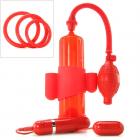 Red Penis Pump Vibrating Steelmaker Sex Toy Product
