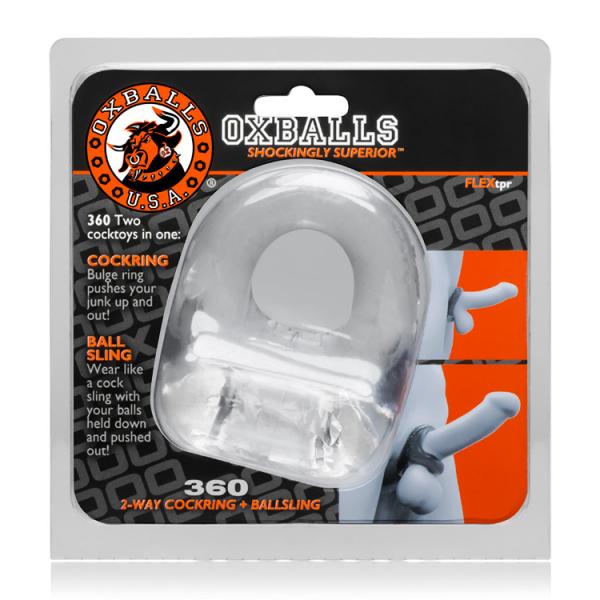 Oxballs 360 2-Way Cockring & Ballsling Clear Sex Toy Product