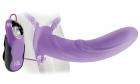 Vibrating 8 Inch Silicone Hollow Strap-on - Purple Sex Toy Product