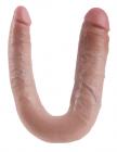 U Shaped Large Double Trouble Dildo - Beige Sex Toy Product