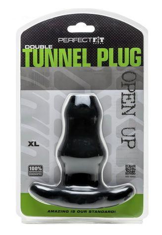 Double Tunnel Plug X-Large Black Sex Toy Product