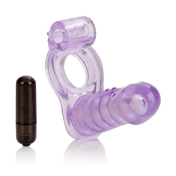 Double Diver Vibrating Enhancer Flexible Penetrator Puprle Sex Toy Product