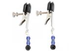 Blue Beaded Clamps With Broad Tip Nipple Clamps Blue	 Sex Toy Product