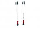Red Beaded Nipple Clamps With Tweezer Tip - Red Sex Toy Product