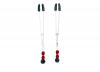 Red Beaded Nipple Clamps With Tweezer Tip - Red	 Sex Toy Product Image 1