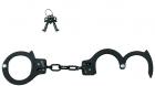Handcuffs Black Coated Steel Single Lock - Black Sex Toy Product