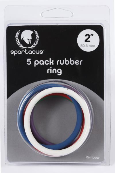 Rainbow Rubber C Ring 5 Pack - 2 inch Sex Toy Product