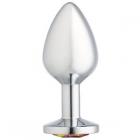 Cloud 9 Gems Silver Chromed Anal Plug Medium Sex Toy Product