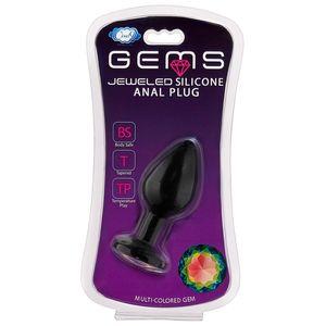 Cloud 9 Gems Black Silicone Anal Plug Medium Sex Toy Product
