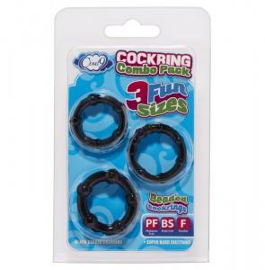 Cloud 9 Cock Ring Combo Beaded Black Sex Toy Product