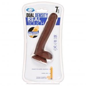Cloud 9 Dual Density Real Touch 7 inches Dong with Balls Brown Sex Toy Product