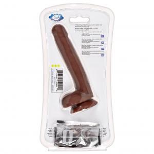Cloud 9 Dual Density Real Touch 7 inches Dong with Balls Brown Sex Toy Product
