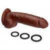 Cloud 9 Dual Density Real Touch Dildo with Balls 8 inches Brown Sex Toy Product Image 1