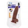Cloud 9 Dual Density Real Touch Dildo with Balls 8 inches Brown Sex Toy Product Image 2