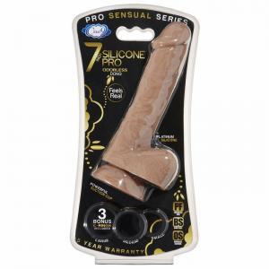 Cloud 9 Platinum Silicone 7 inches Dong Brown Bonus Rings Sex Toy Product