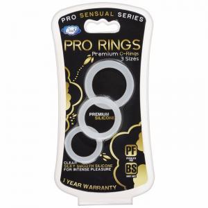 Cloud 9 Pro Sensual Silicone Cock Ring 3 Pack Clear Sex Toy Product