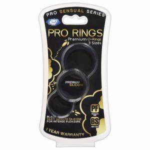 Cloud 9 Pro Sensual Silicone Cock Ring 3 Pack Black  Sex Toy Product