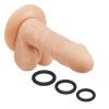 Pro Sensual Premium Silicone Dong 6 inch with 3 C-Rings Beige Sex Toy Product Image 4