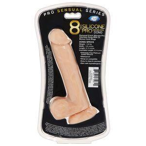 Pro Sensual Premium Silicone Dong Beige 8 inches with 3 C-Rings Sex Toy Product