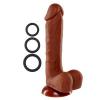 Pro Sensual Premium Silicone Dong Brown 8 inches with 3 C-Rings Sex Toy Product Image 1