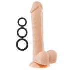 Pro Sensual Premium Silicone Dong Beige 9 inches with 3 C-Rings Sex Toy Product